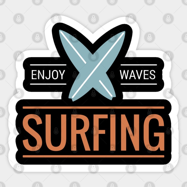 Surfing Sticker by boohenterprise